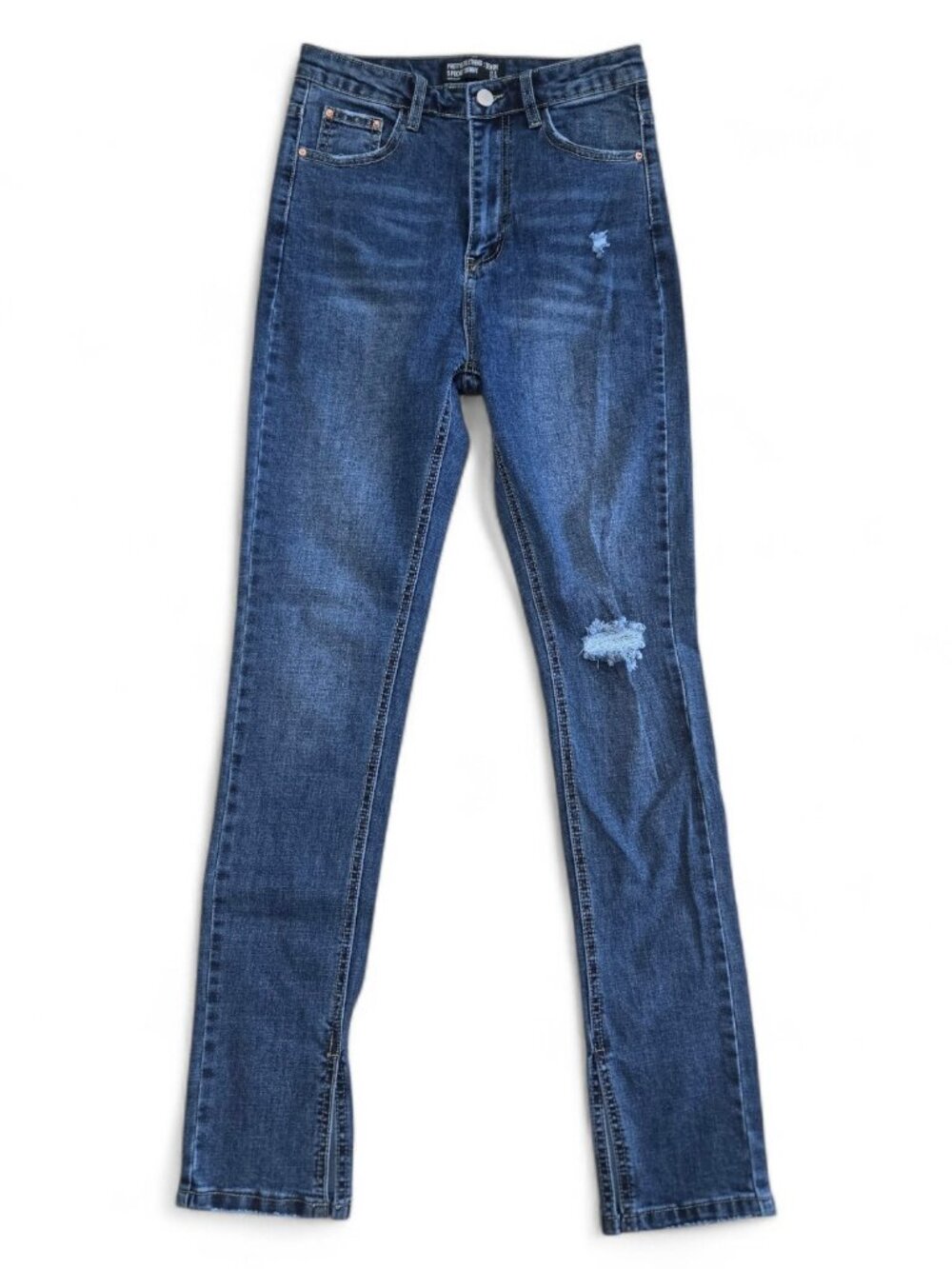 PrettyLittleThing Skinny Jeans NWT Size 4 High Waisted Long Leng Split Hem Tall